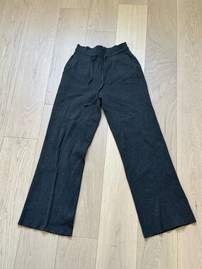 Uniqlo Dark Pepper Brown Wide Leg Knit Drawstring Pants